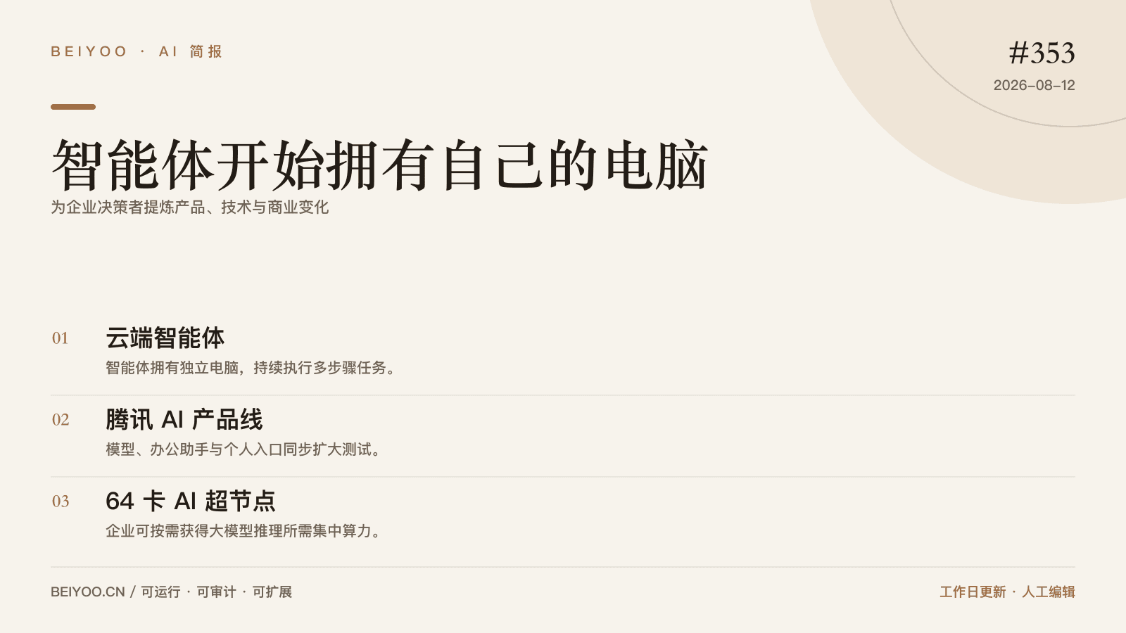 BEIYOO·AI 简报：智能体开始拥有自己的电脑 封面图